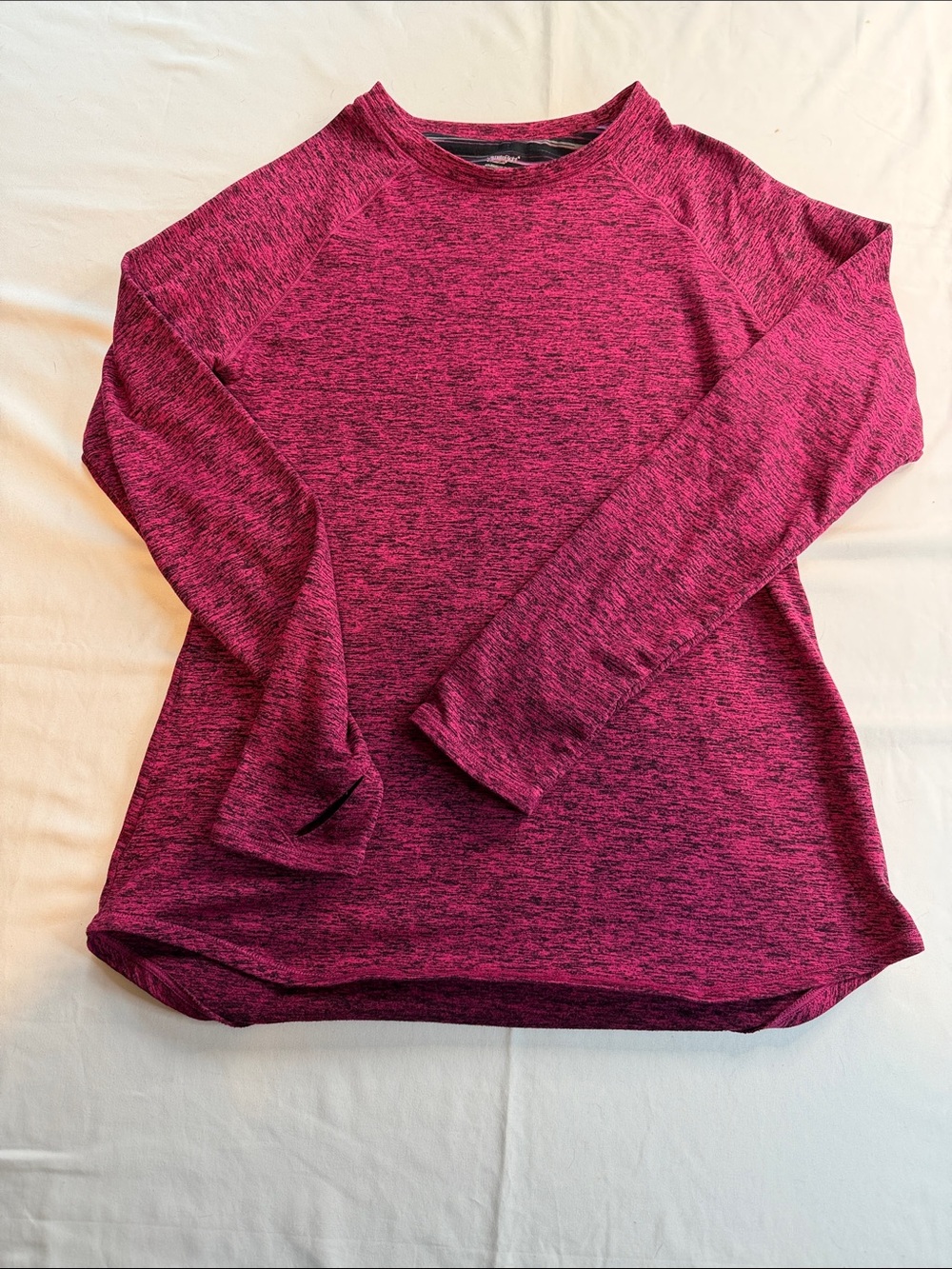 Cuddl Duds Heathered Magenta Raglan Pullover